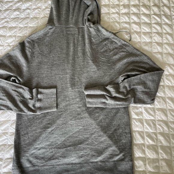 All Saints Mode Merino Wool Gray Zip-Up Men's Sweater - Picture 9 of 14